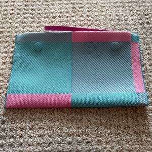 Rothy's Blue Big Check Essential Pouch